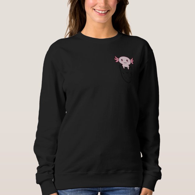 Sweatshirt Mélange Axolotl Dans Une Poche Impression Sur Un 1 (Devant)