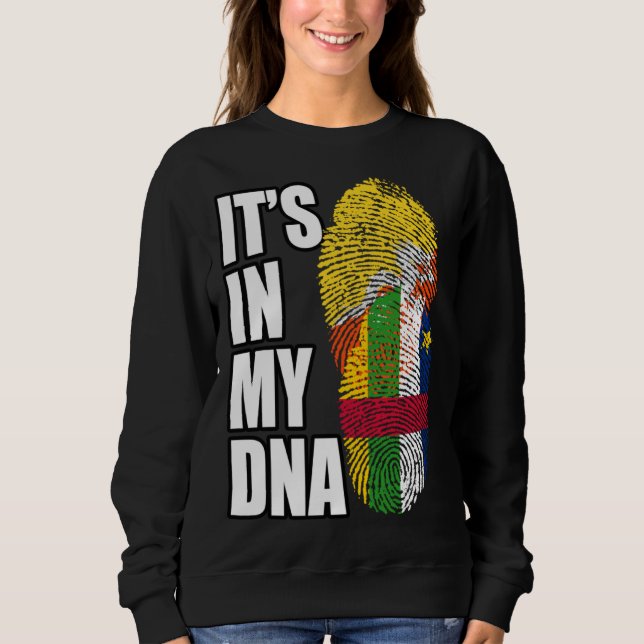 Sweatshirt Mélange Bhoutanais et centrafricain Drapeau ADN Hé (Devant)