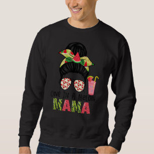 Sweatshirt Mélange Dans Un Melon Mama Messy Bun Watermelon Ét