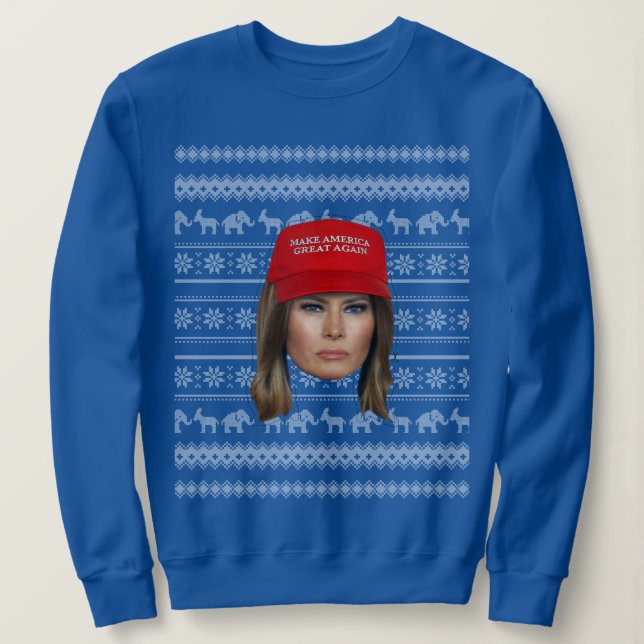 Sweatshirt Melania Trump MAGA Noël (Design devant)