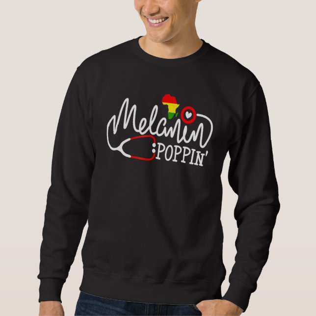Sweatshirt Melanin Poppin Melanin Black Nurse African Pride S (Devant)