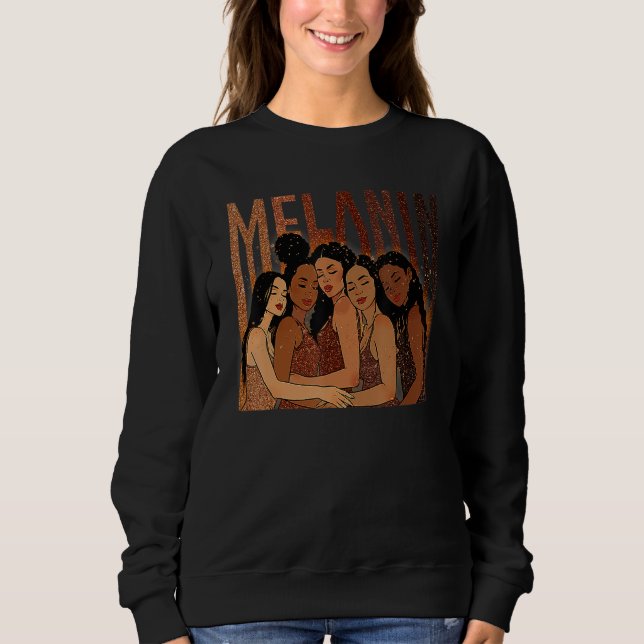 Sweatshirt Melanin Princess African American Girls Black Hist (Devant)