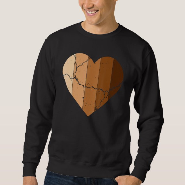 Sweatshirt Melanin Skin Tone Hearts, Be Kind, Black History M (Devant)