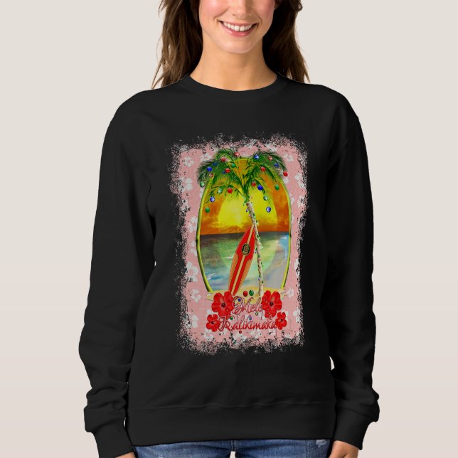 Sweatshirt Mele Kalikimaka Hawaiian Christmas Surf Surfing (Devant)