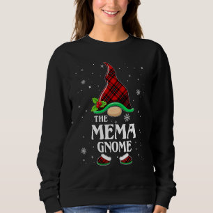 Sweatshirt Mema Gnome carreaux rouges famille assortie pyjama