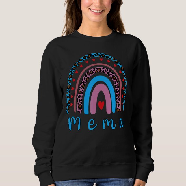 Sweatshirt Mema Leopard Rainbow Mothers Day Pour Femmes Maman (Devant)