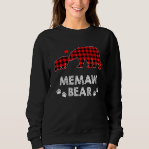 Sweatshirt Memaw Bear Women Red Plaid Christmas Pajama Family