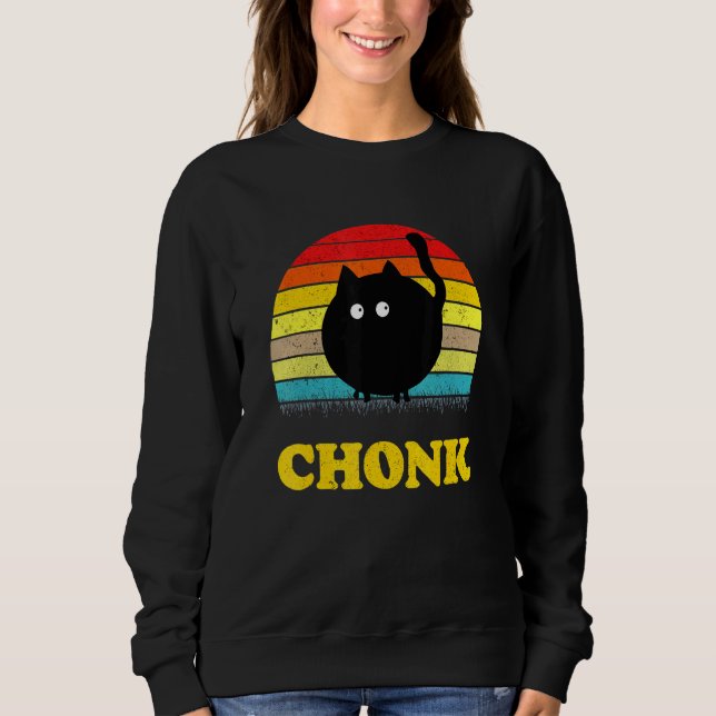 Sweatshirt Mème de chat Chonk Chat Vintage (Devant)