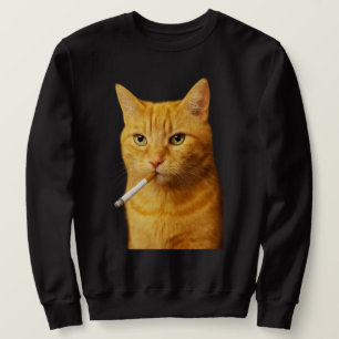 Sweatshirt Mème de chat stupide cool drôle chat fumant cigare