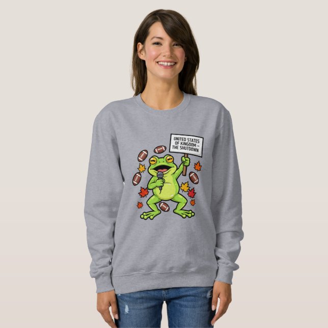 Sweatshirt Mème de grenouille drôle satire – Royaume-Uni des  (Devant entier)