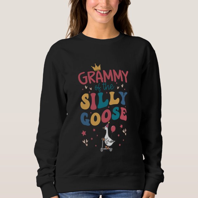 Sweatshirt Mémé de la fille du Canard Idiot pour son 1er anni (Devant)