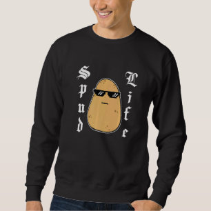Sweatshirt Mème de pomme de terre mignon dur Gansta Spud Life
