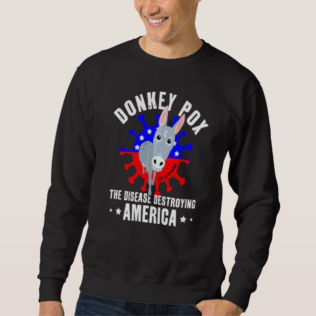 Sweatshirt Mème démocrate de la variole de l'âne (Devant)