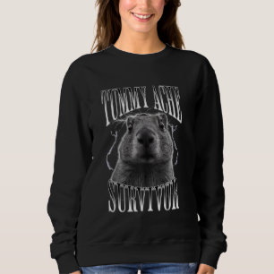 Sweatshirt Mème drôle de capybara survivant de mal de ventre 