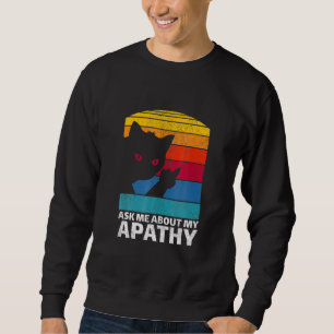Sweatshirt Mème Rétro Vintage Doigt d'Honneur Chat Maman Papa