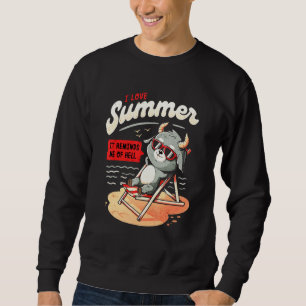 Sweatshirt Mème satanique J'aime l'été ça me rappelle l'enfer