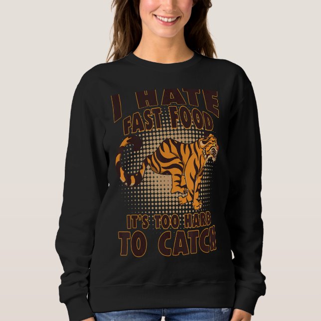 Sweatshirt Mème Tiger Big Chat Wild Animal Retro Fast Food (Devant)