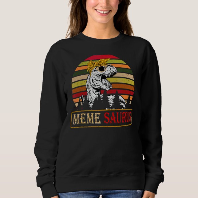 Sweatshirt Memesaurus Rex Dinosaur Mème Saurus Famille Mères (Devant)