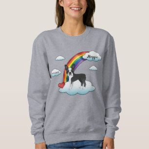 Sweatshirt Mémorial Arc-en-Ciel Boston Terrier Noir et Blanc