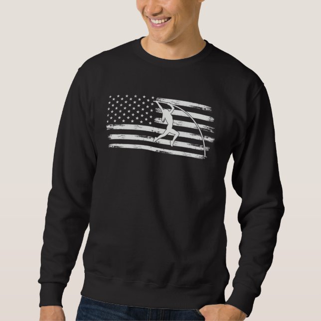 Sweatshirt Memorial Day pole vaulter sport usa flag (Devant)
