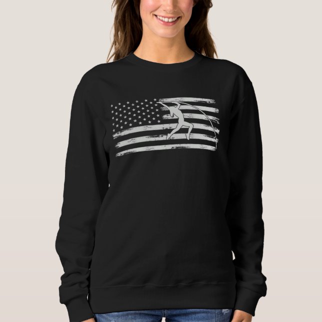 Sweatshirt Memorial Day pole vaulter sport usa flag (Devant)