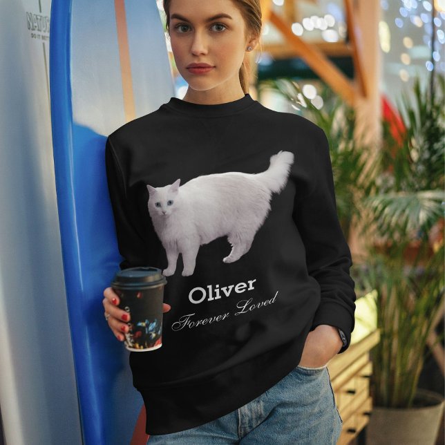 Sweatshirt Memorial de compagnie personnalisé Photo Nom Chat  (Créateur téléchargé)