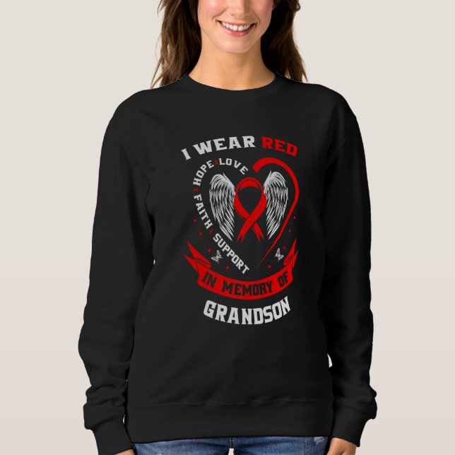 Sweatshirt Memorial Gifts For Loss of Grandson Heart Disease  (Devant)