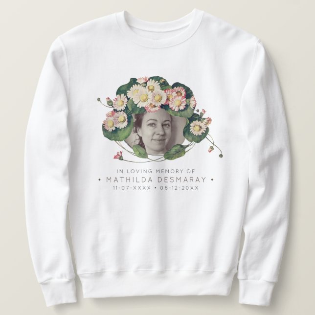 Sweatshirt Mémorial personnalisable Art nouveau Daisies Lumiè (Design devant)