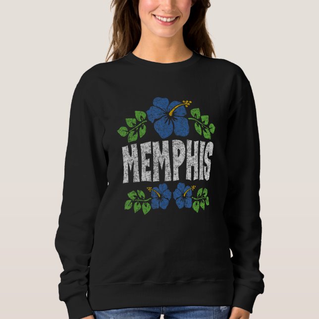 Sweatshirt Memphis Flowers Distressed Color Print (Devant)