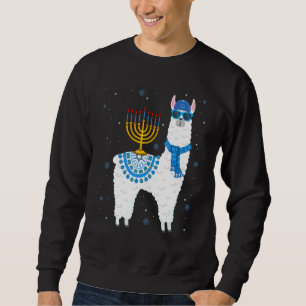 Sweatshirt Menorah Hanoukka Llama Cute Llama Alpaca Chanukah