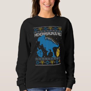 Sweatshirt Menorasaurus Rex Dinosaur T Rex Hanoukka Menorah B