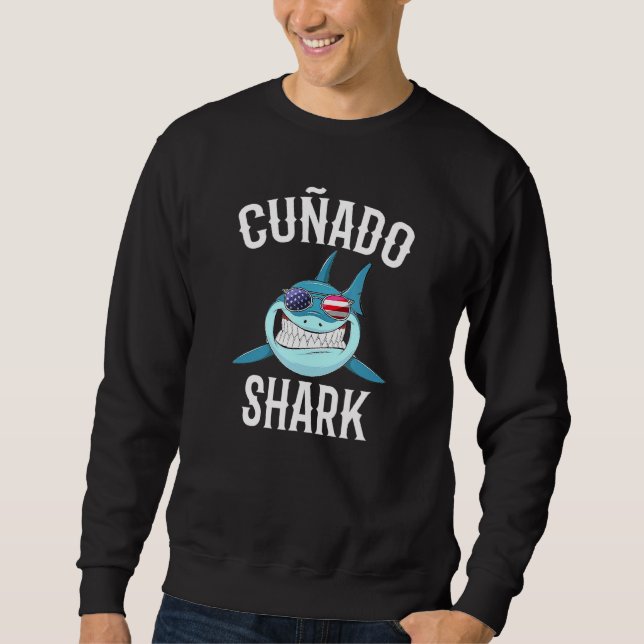 Sweatshirt Mens 4 juillet Cunado Shark Frère Espagnol En L (Devant)