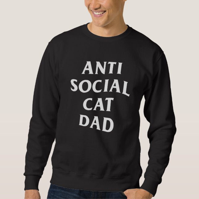 Sweatshirt Mens Anti Social Chat Papa Introduire Père Chat (Devant)