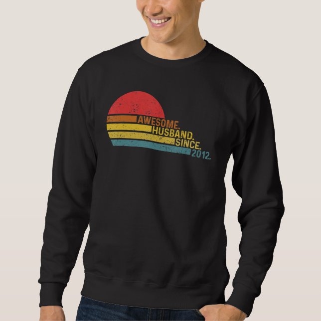 Sweatshirt Mens Awesome Husband since 2012 Wedding Anniversar (Devant)
