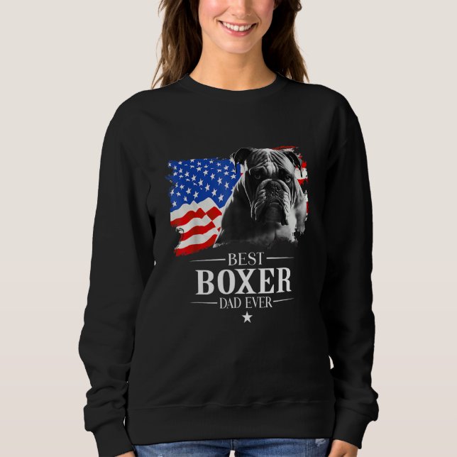Sweatshirt Mens Best Boxer Dad Ever American Flag Father s Da (Devant)