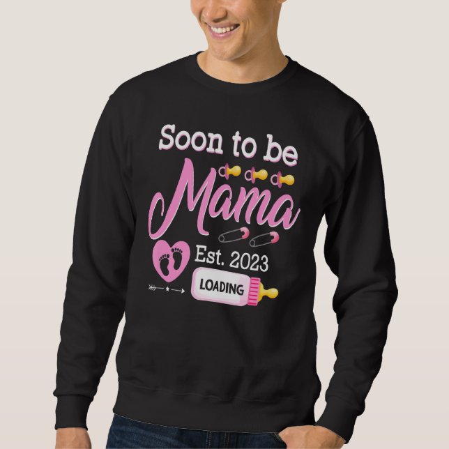 Sweatshirt Mens Bientôt Être Mama 2023 Première Grossesse Mam (Devant)
