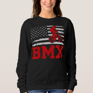 Sweatshirt Mens Bmx Vélo Style Rétro Drapeau Américain Bmx Fi