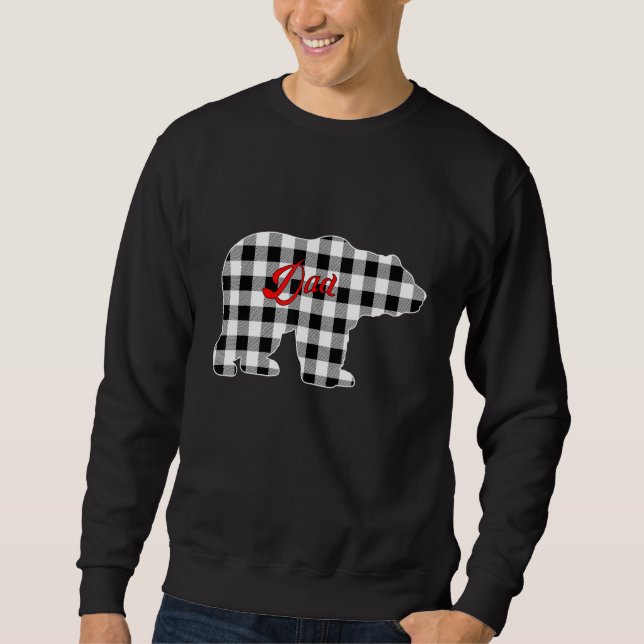 Sweatshirt Mens Buffalo Black and White Plaid Dad Bear Christ (Devant)