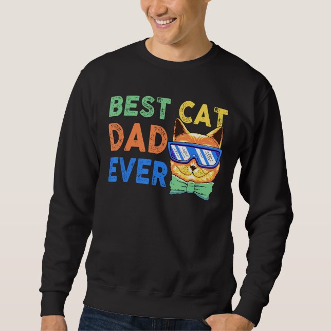 Sweatshirt Mens Chat Papa Père Meilleur Chat Papa Jamais Père (Devant)