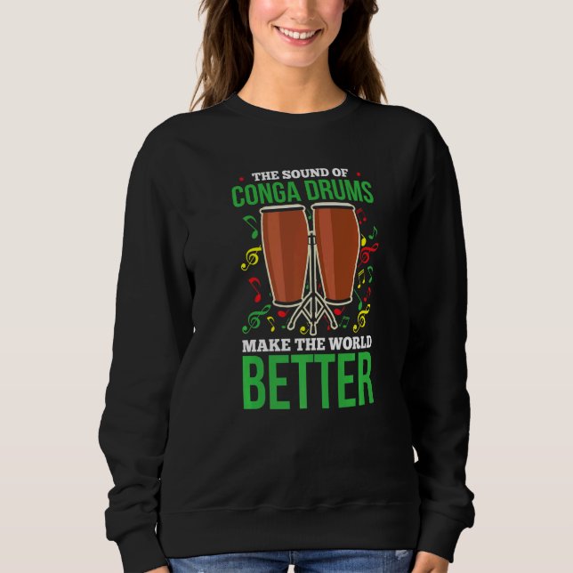 Sweatshirt Mens Conga Drummer Conga Love Congas Player Tumbad (Devant)