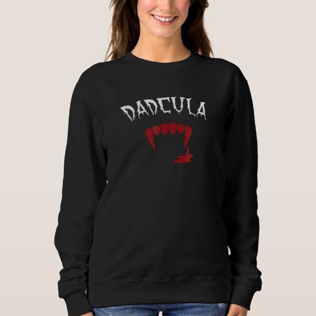 Sweatshirt Mens Dadcula Halloween Vampire Dents Papa (Devant)