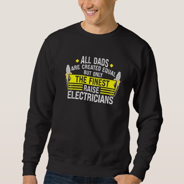 Sweatshirt Mens Dads Électriciens Électricien Papa (Devant)