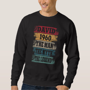 Sweatshirt Mens David 1960 62 ans 62e anniversaire Décoration