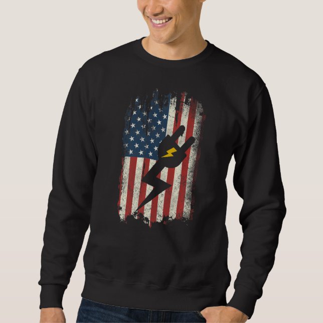Sweatshirt Mens Electric Cable Engineering Electricien Améric (Devant)