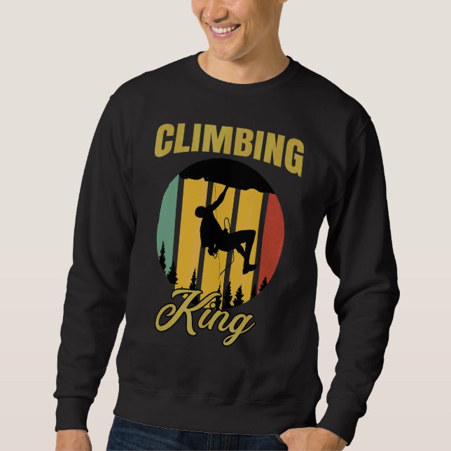 Sweatshirt Mens Escalade King Retro Boulder Rocks Bouldering (Devant)