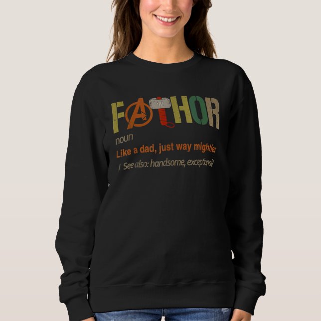 Sweatshirt Mens Fa Thor Comme Papa Juste Beaucoup Plus puissa (Devant)