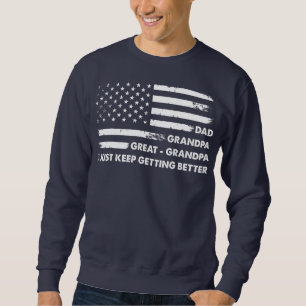 Sweatshirt Mens Fête des pères Papa grand-père Grand-père US