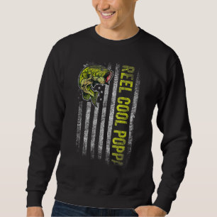 Sweatshirt Mens Fête des pères Reel Cool Poppa Fish American 