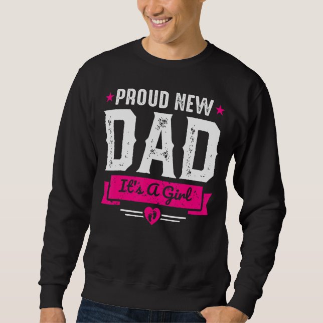 Sweatshirt Mens Fier Nouveau Papa C'est une fille (Devant)