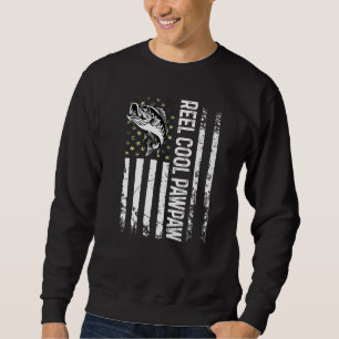 Sweatshirt Mens Fishing Us Drapeau Cool Pawpaw Pour Daddy Hu